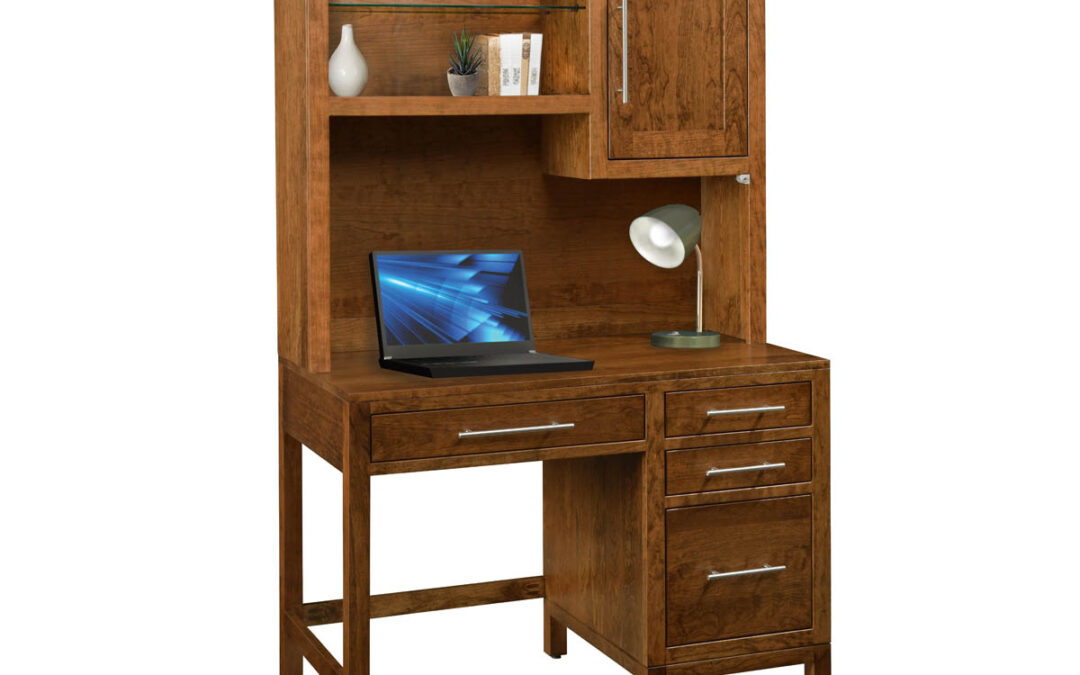 Vienna Single Pedestal Desk With Hutch