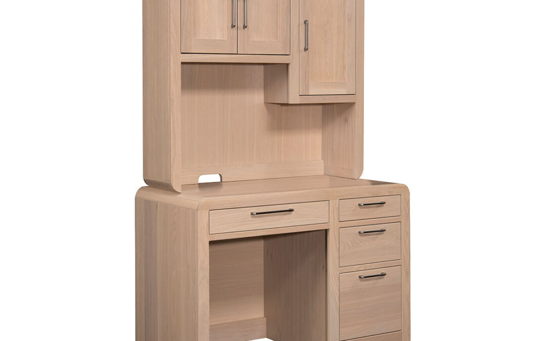 Europa Single Pedestal Desk With Hutch
