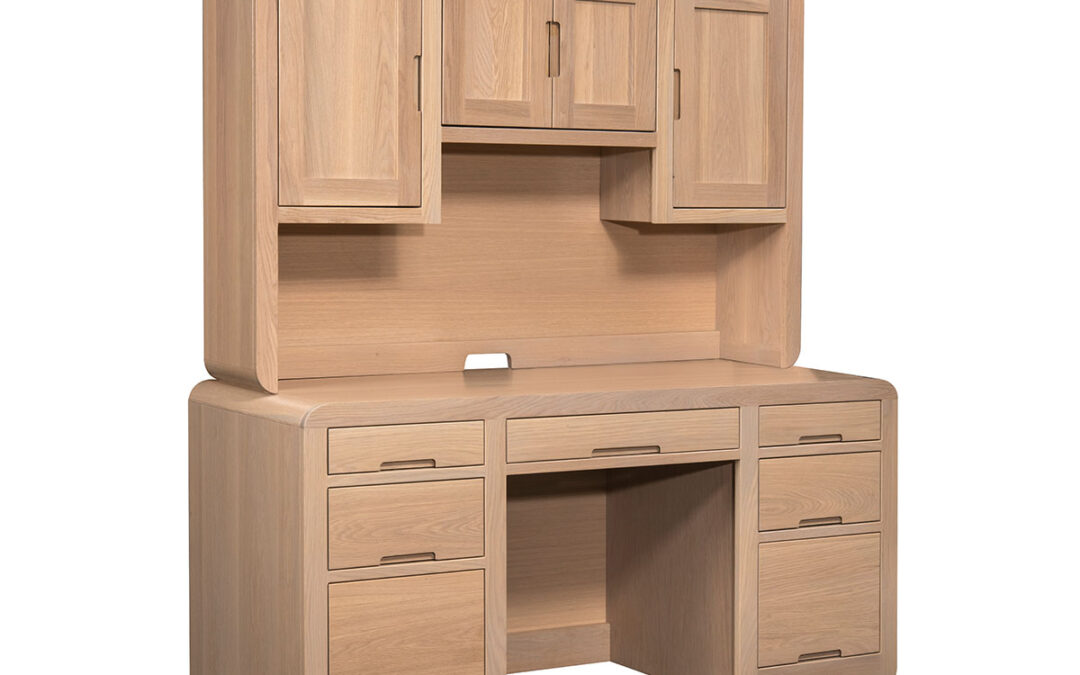 Europa Double Pedestal Desk With Hutch