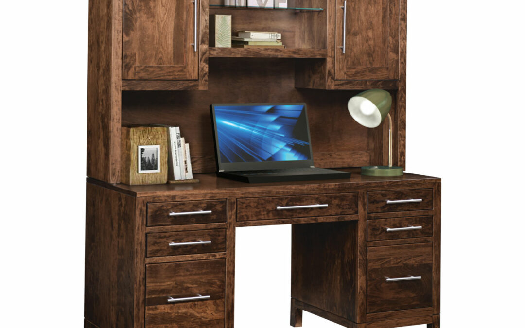 Vienna Double Pedestal Desk with Hutch