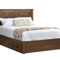 Mountain Lodge Panel Bed With Drawers To The Floor