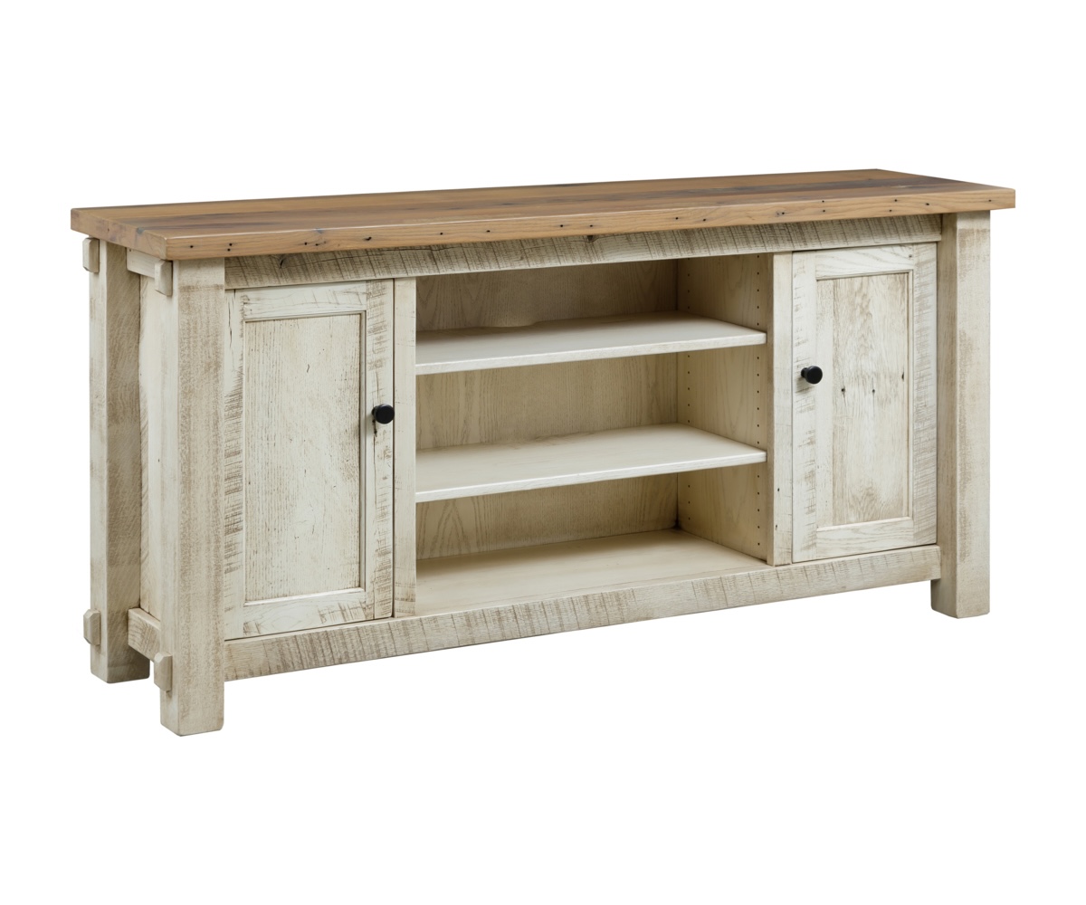 Timber Frame TV Stand With Adjustable Shelves