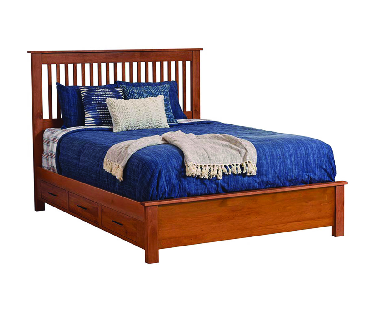 Williamsport Slat Bed With Drawer Units Raised 6"