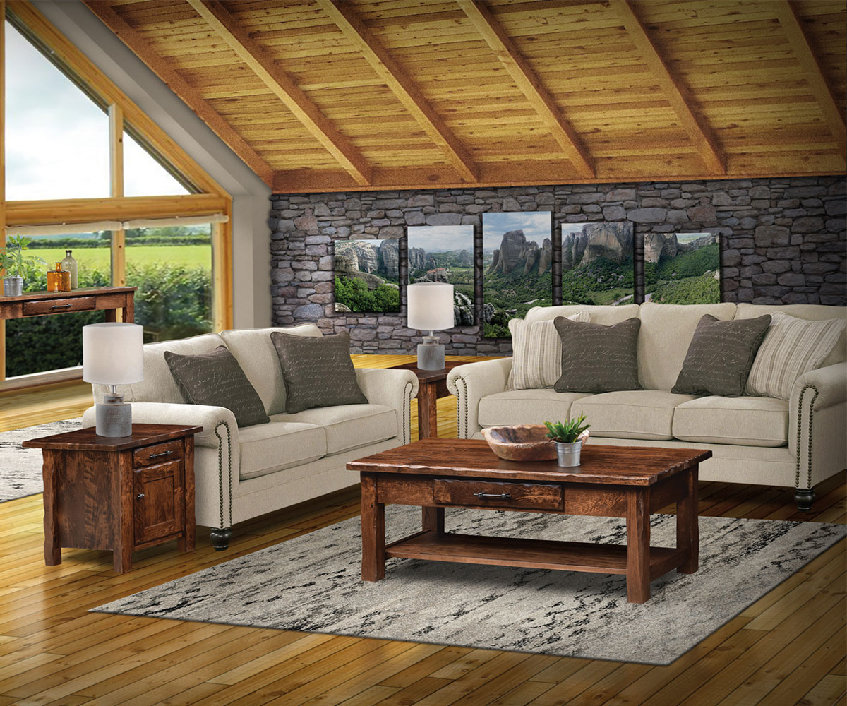 Hand Hewn End Table - Image 2